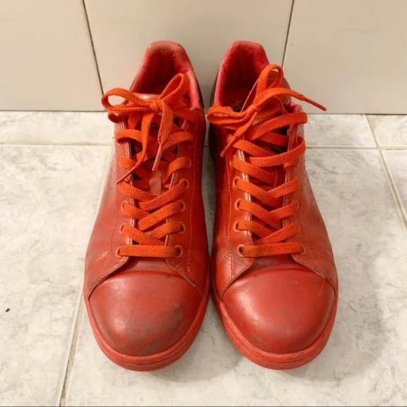 Raf Simons x Stan Smith Red Sneakers Adidas Size 10.5